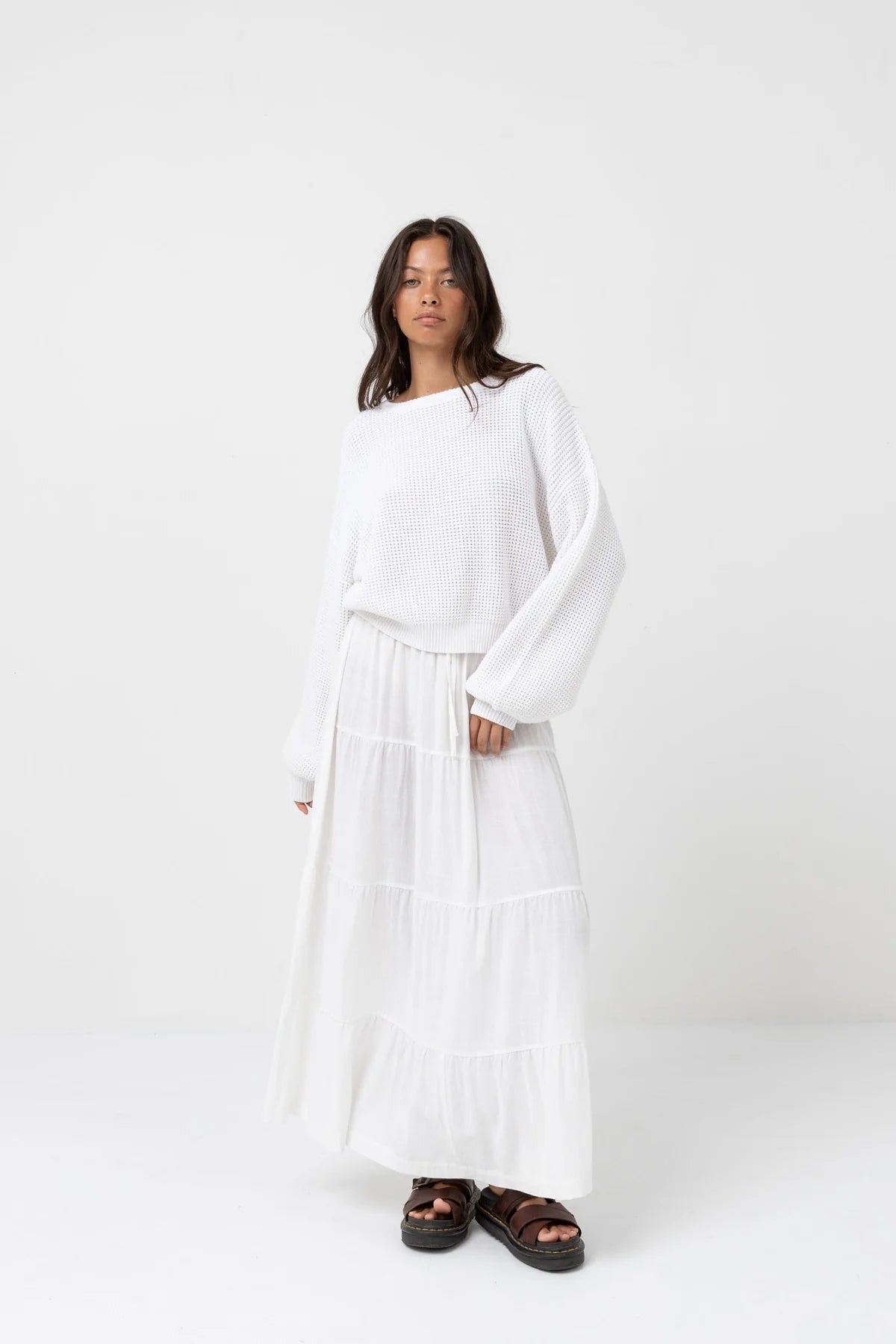 Rhythm Classic Knit Jumper White