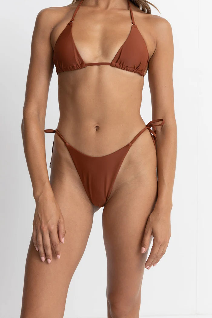 Rhythm Classic Tie Side Hi Cut Pant Rust