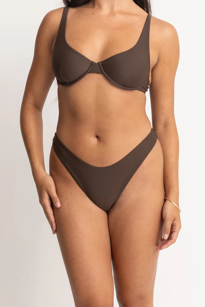 Rhythm Classic Hi Cut Pant Chocolate