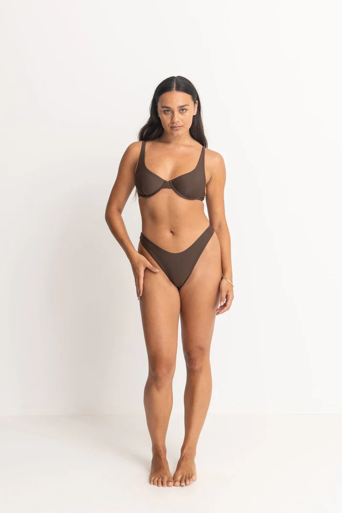 Rhythm Classic Hi Cut Pant Chocolate