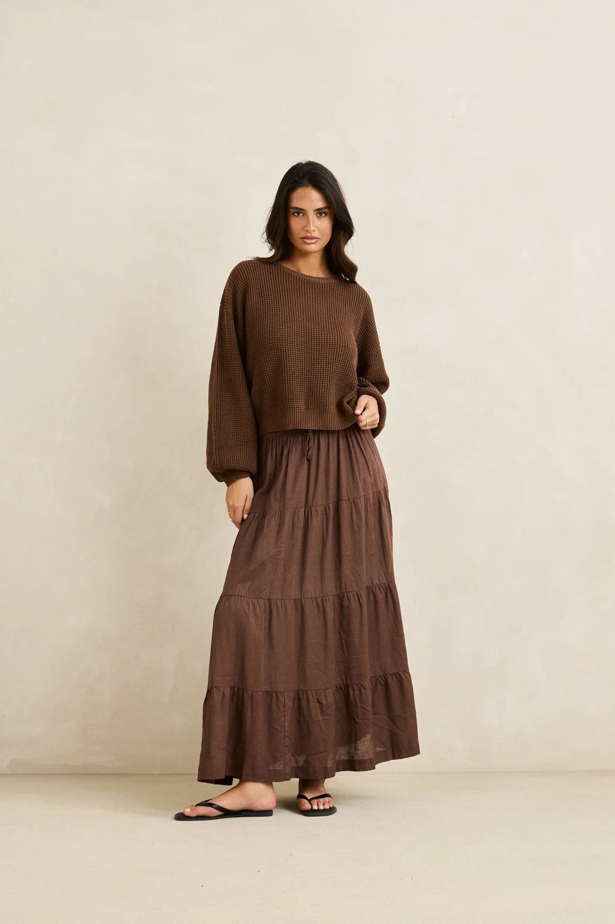 Rhythm Classic Knit Jumper Chocolate