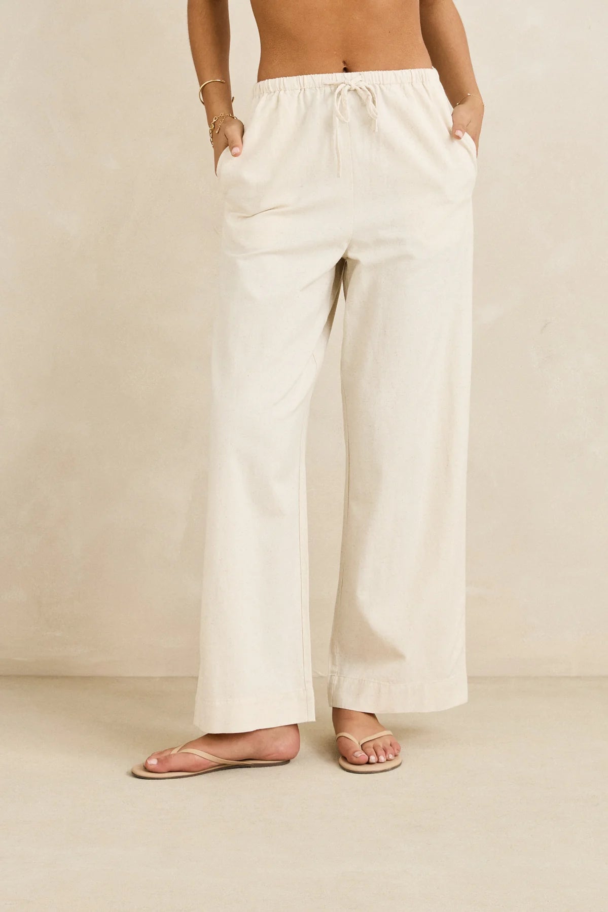 Rhythm Classic Drawstring Pant Oat