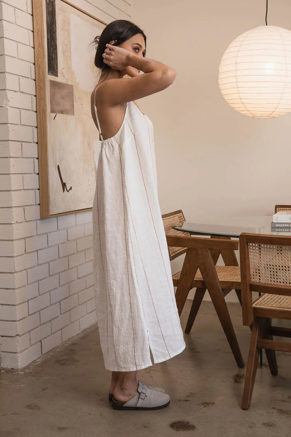 Eadie Carter Fundamental Linen Midi White/Nutmeg