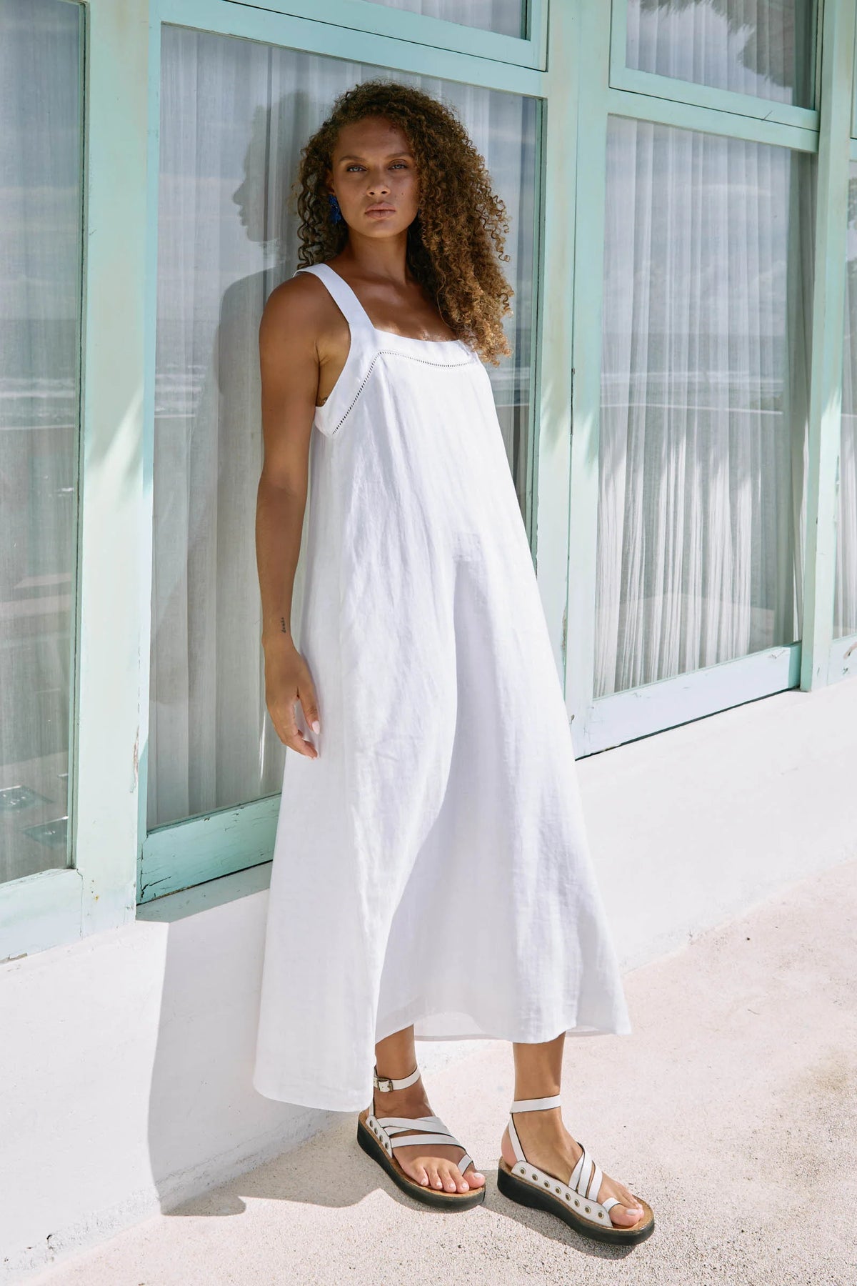 Eb & Ive Miramar Tank Maxi Dress White
