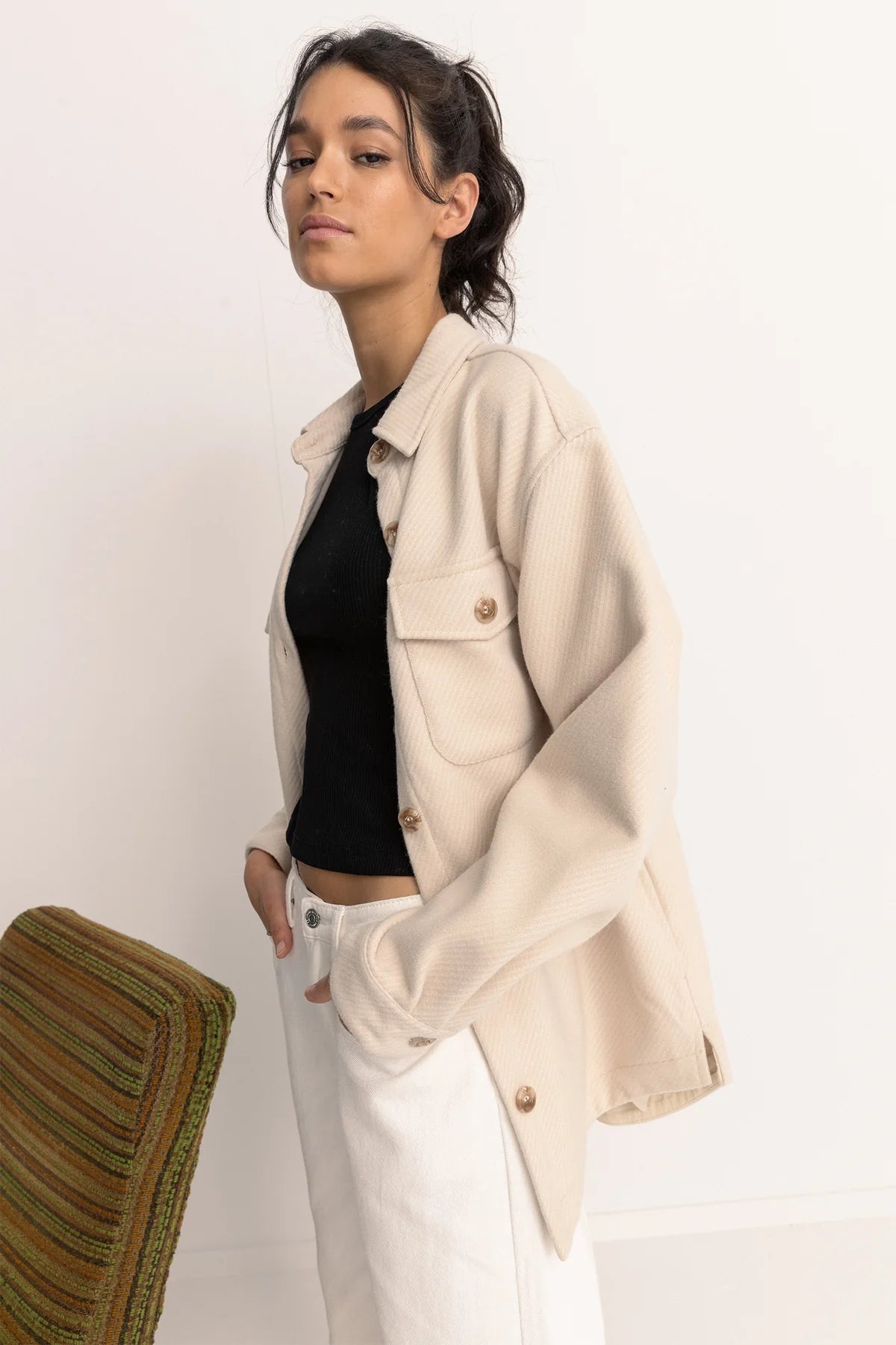 Rhythm Classic Minimal Shacket Oat