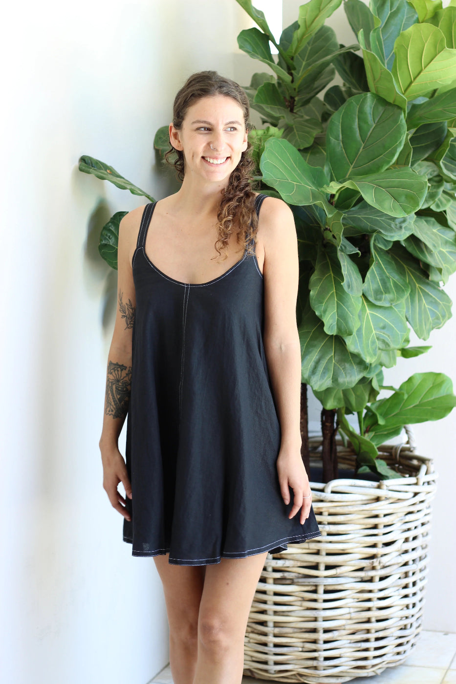 Eb & Ive Indica Tank Mini Dress Ebony/Salt - Goddess Noosa Eb & Ive Indica Tank Mini Dress Ebony/Salt - Goddess Noosa