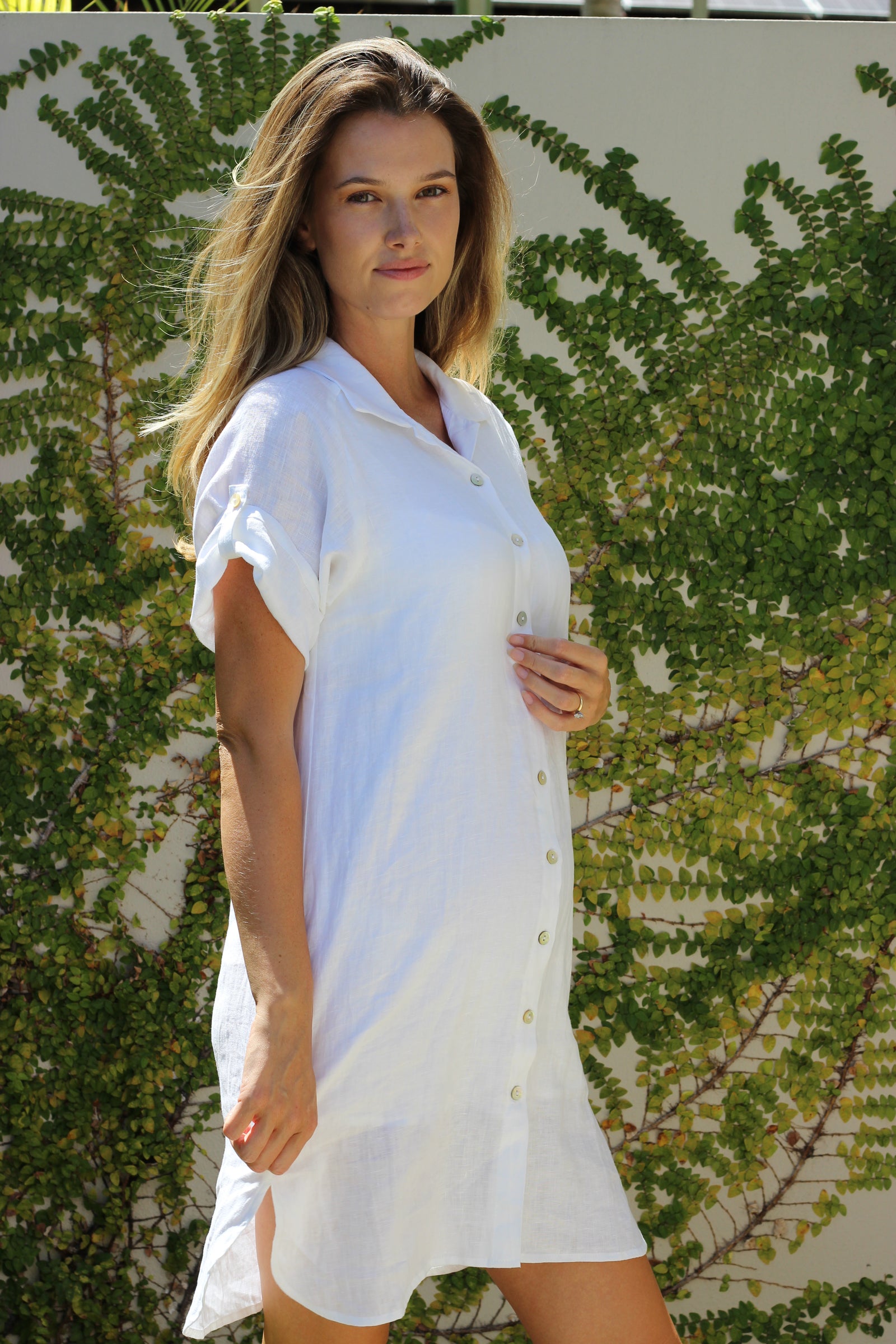 Eb & Ive Studio Short Shirt  linen Dress Salt white