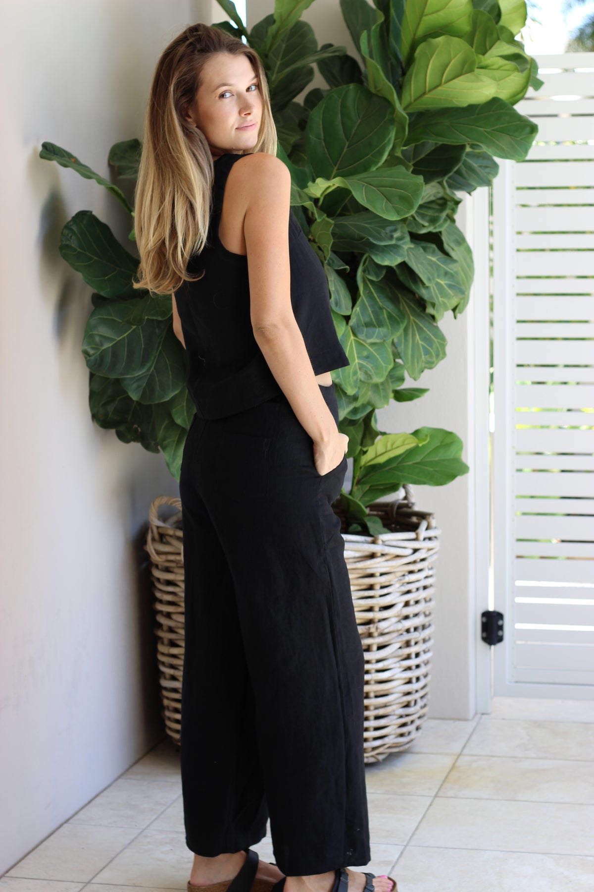 Little Lies Jude Linen Pants Black