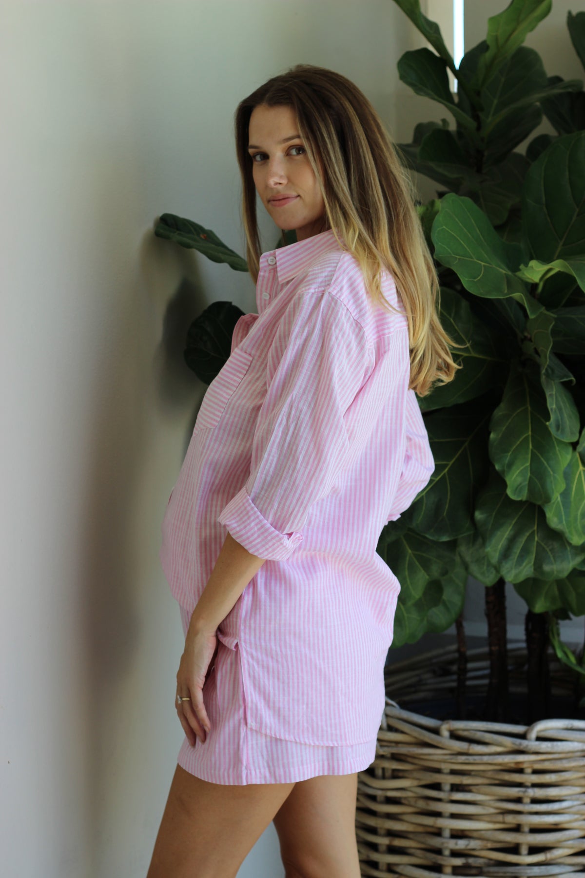 Dahlia & Sun Stripe Shirt Pink