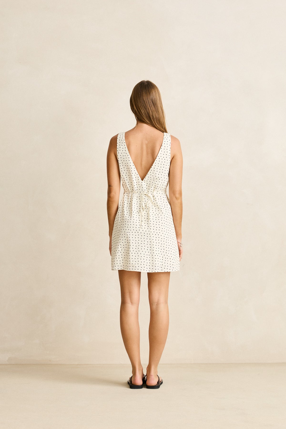 Rhythm Polka Mini Dress Cream