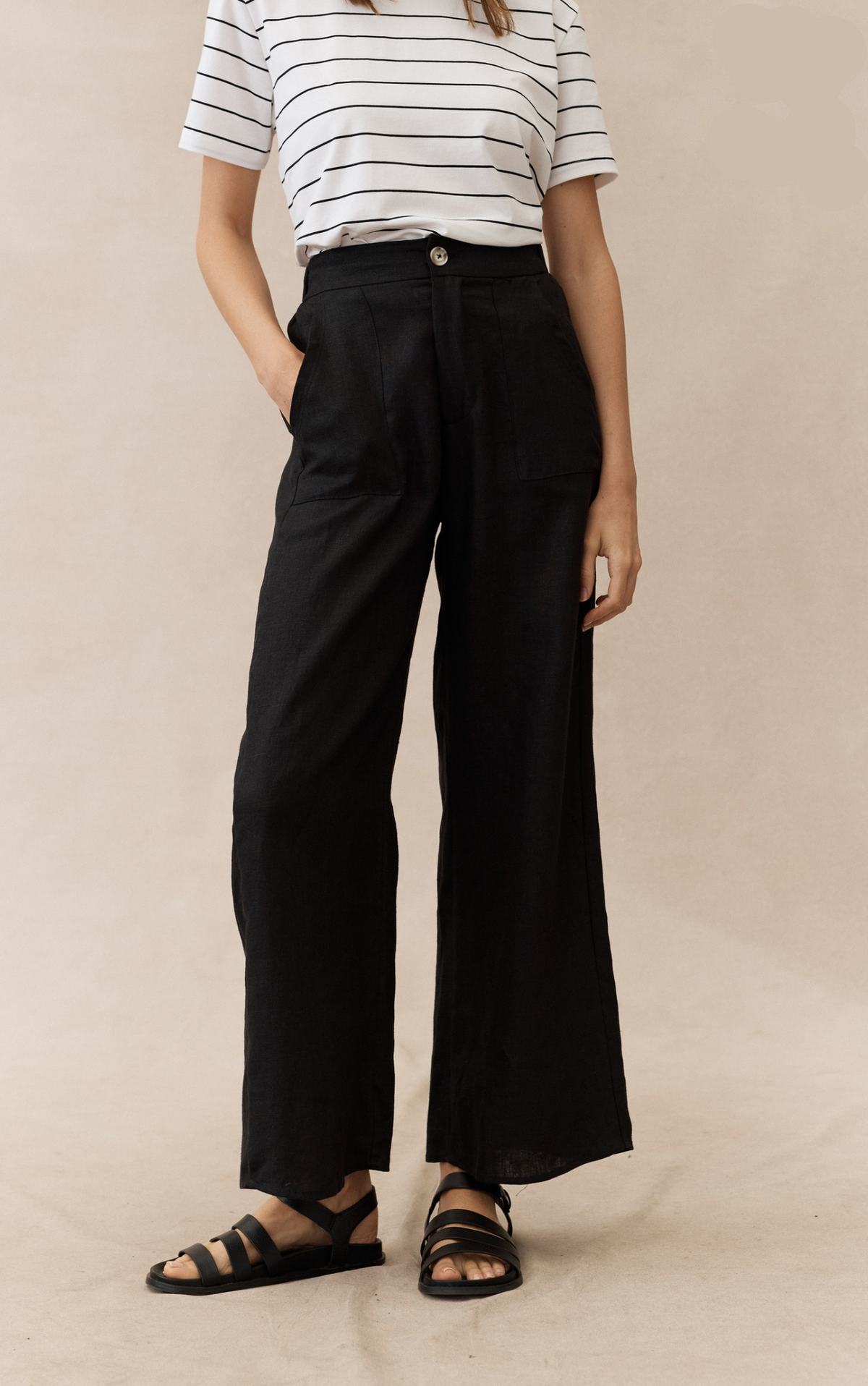 Little Lies Jude Linen Pants Black