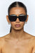Peta + Jain Kelsey Rectangle Sunglasses Black Crystal & Black