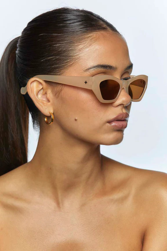 Peta + Jain Lana Rectangle Sunglasses Peach & Brown
