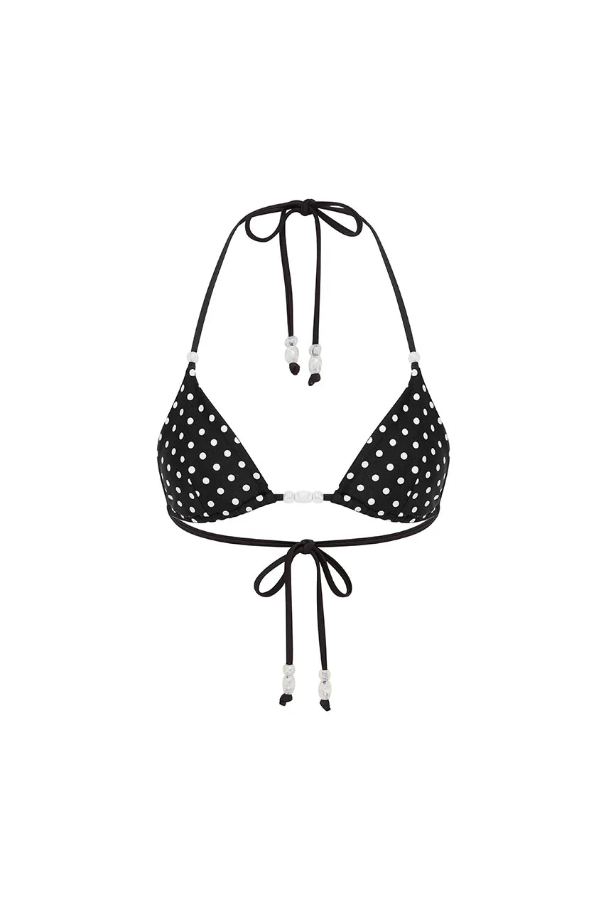 Runaway Lia Top Black Polka Dot