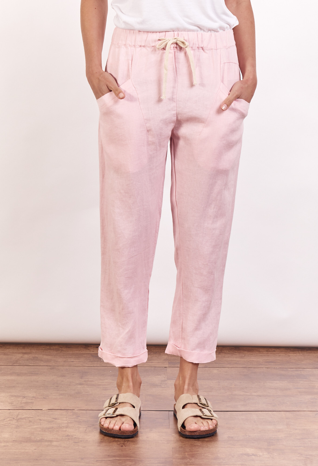 Little Lies Luxe Linen Pants Candy Pink