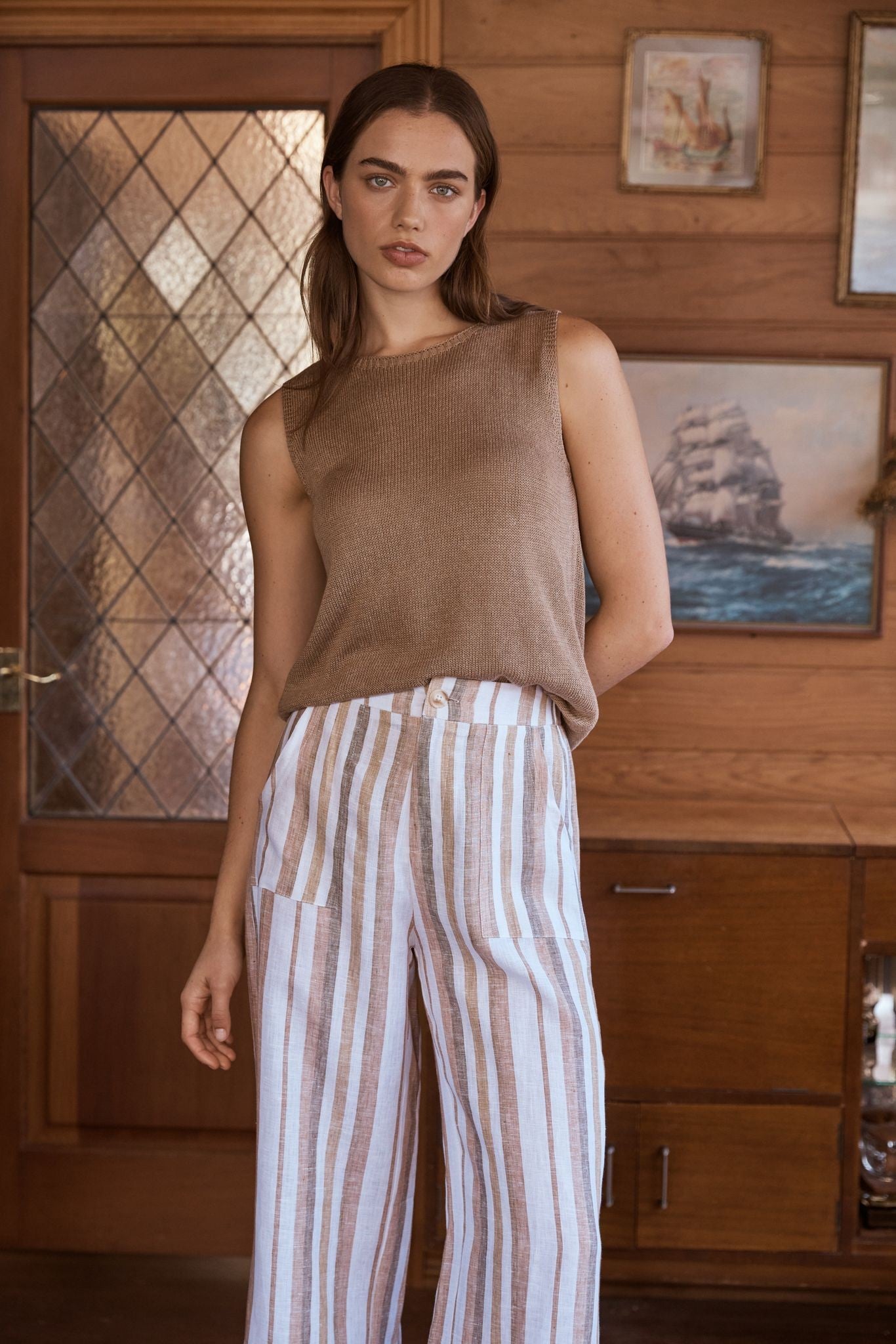 Little Lies Spring Tank Taupe