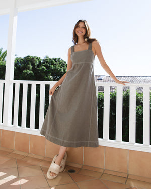 Label of Love Stitched Maxi Dress Khaki