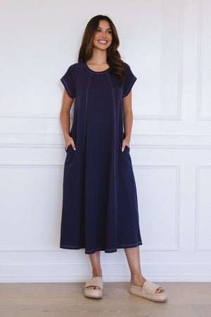 Label of Love Stitched Up Tee Dress Navy