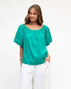 Label of Love Raya Off Shoulder Top Jade