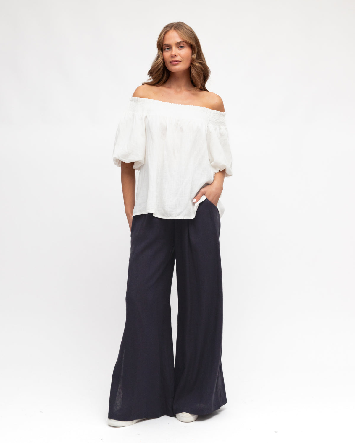 Label of Love Raya Off Shoulder Top Ivory