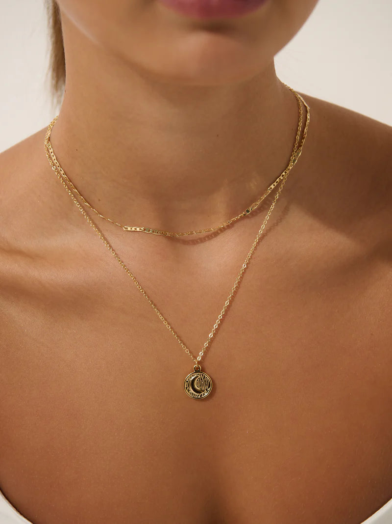 Angels Whisper Celestial Layered 18K Gold Plated Necklace