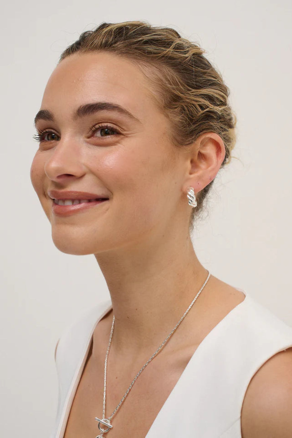 Angels Whisper Camile Twist Sterling Silver Plated Earrings