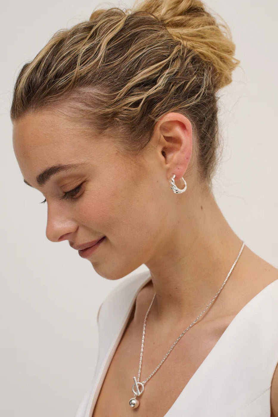 Angels Whisper Camile Twist Sterling Silver Plated Earrings