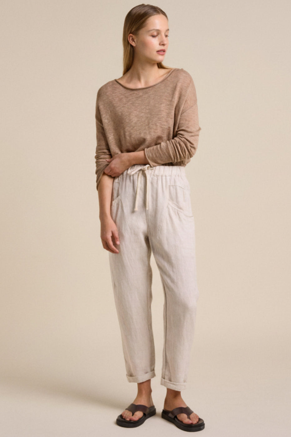 LITTLE LIES LUXE LINEN PANT NATURAL 