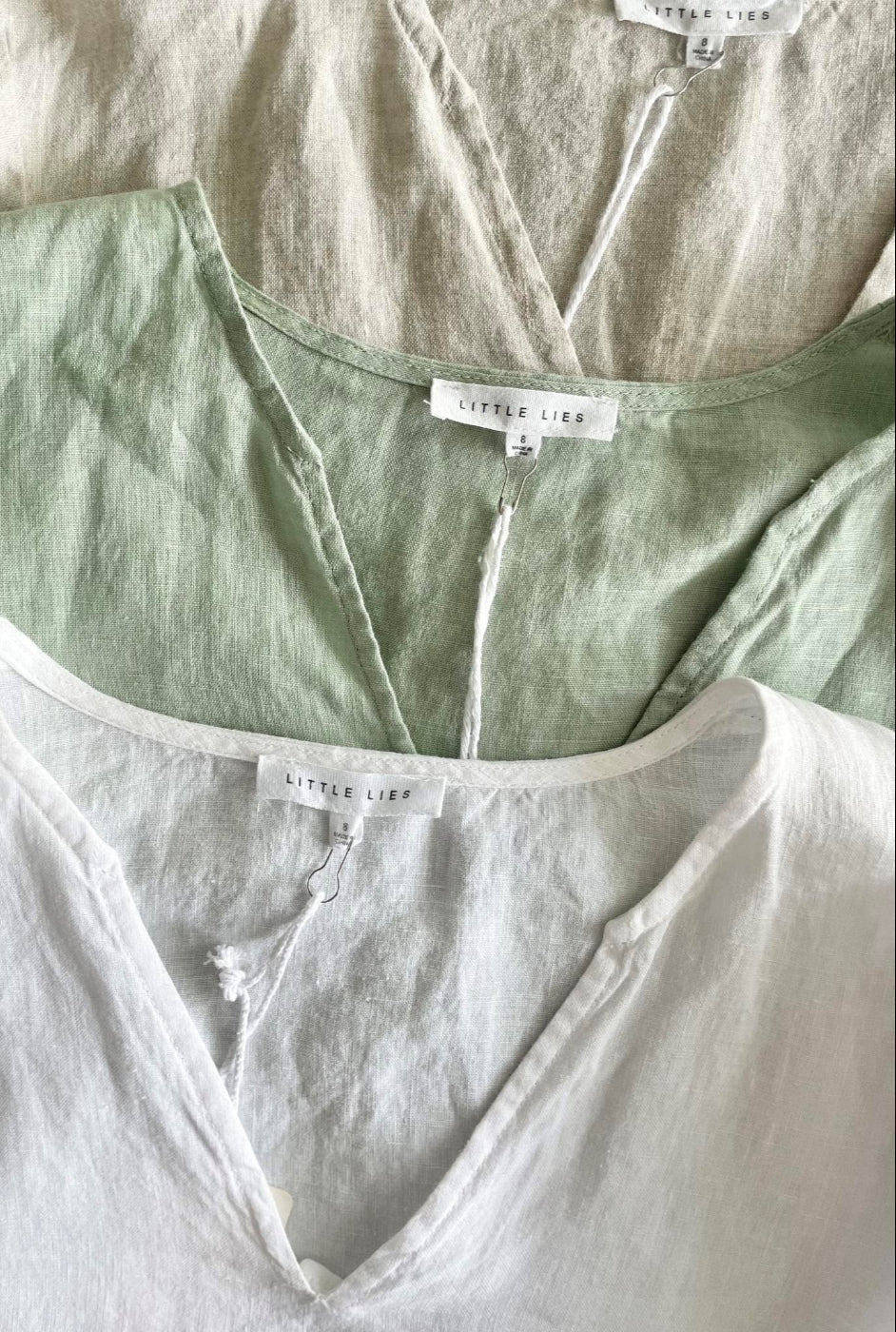 Little Lies Andrea Linen Top Natural