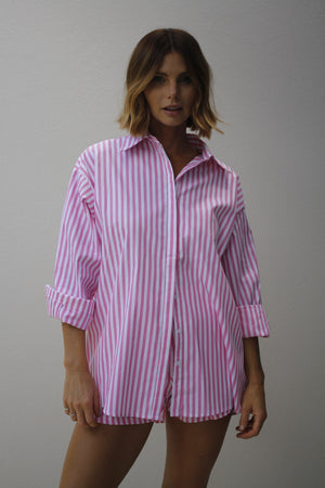 Thanne Paradise Stripe Shirt Pink