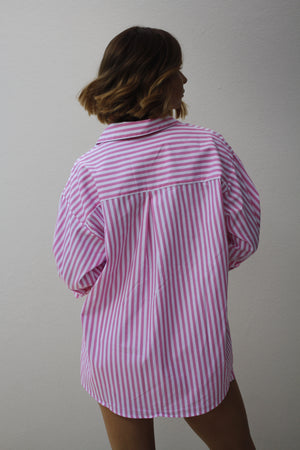 Thanne Paradise Stripe Shirt Pink