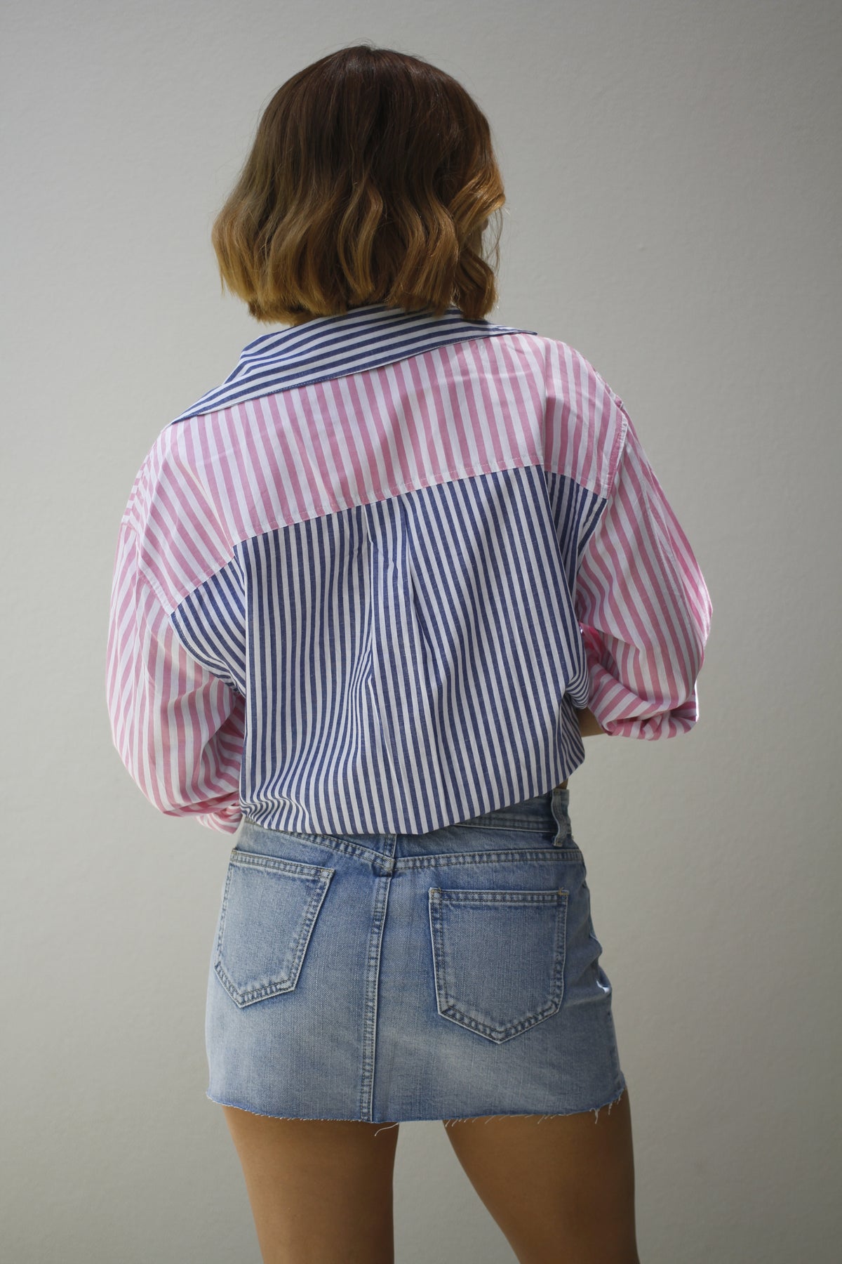 Wakee Thriller Denim Mini Skirt Mid Blue