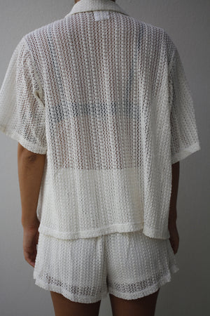 By Frankie Ibiza Crochet Short Set White