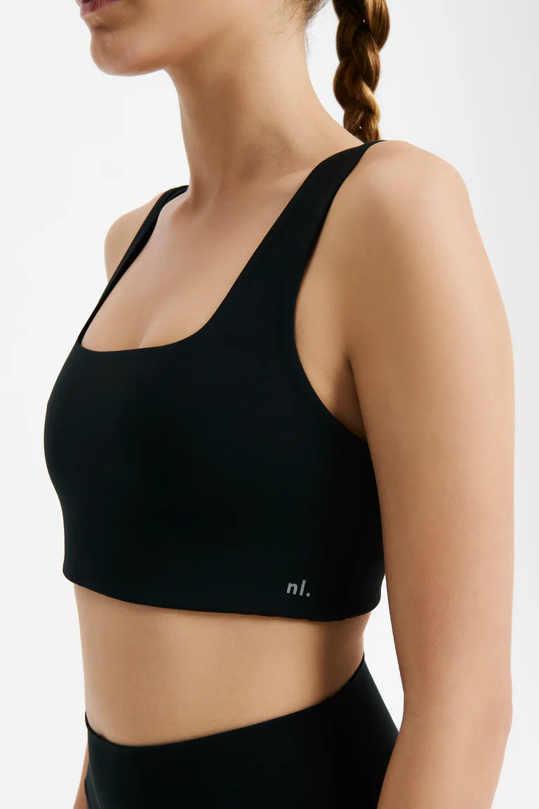 Nude Lucy Active Square Neck Crop Black