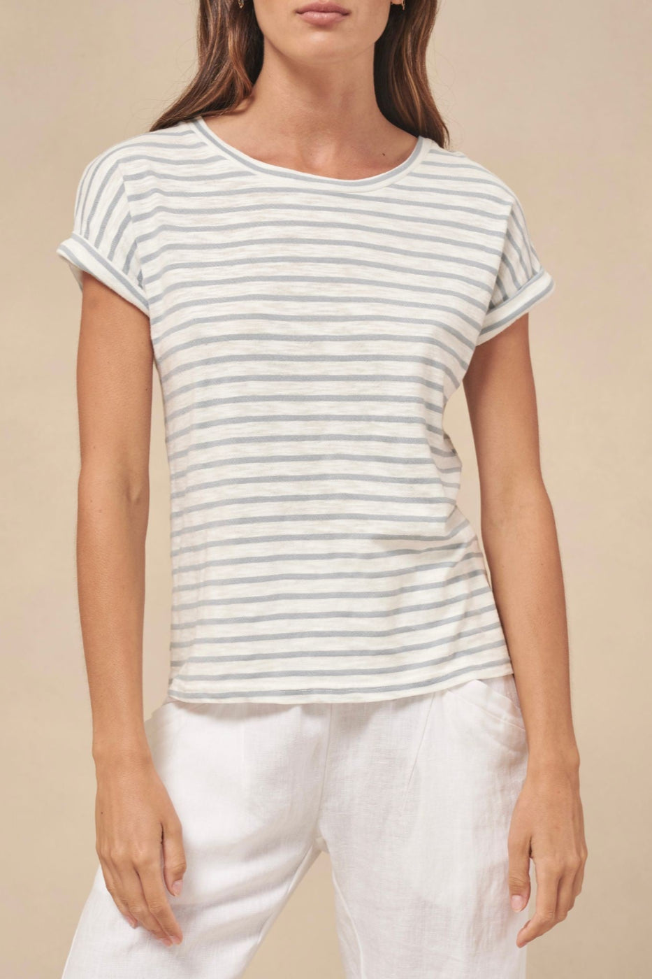 Little Lies Oscar Stripe Tee Cloud