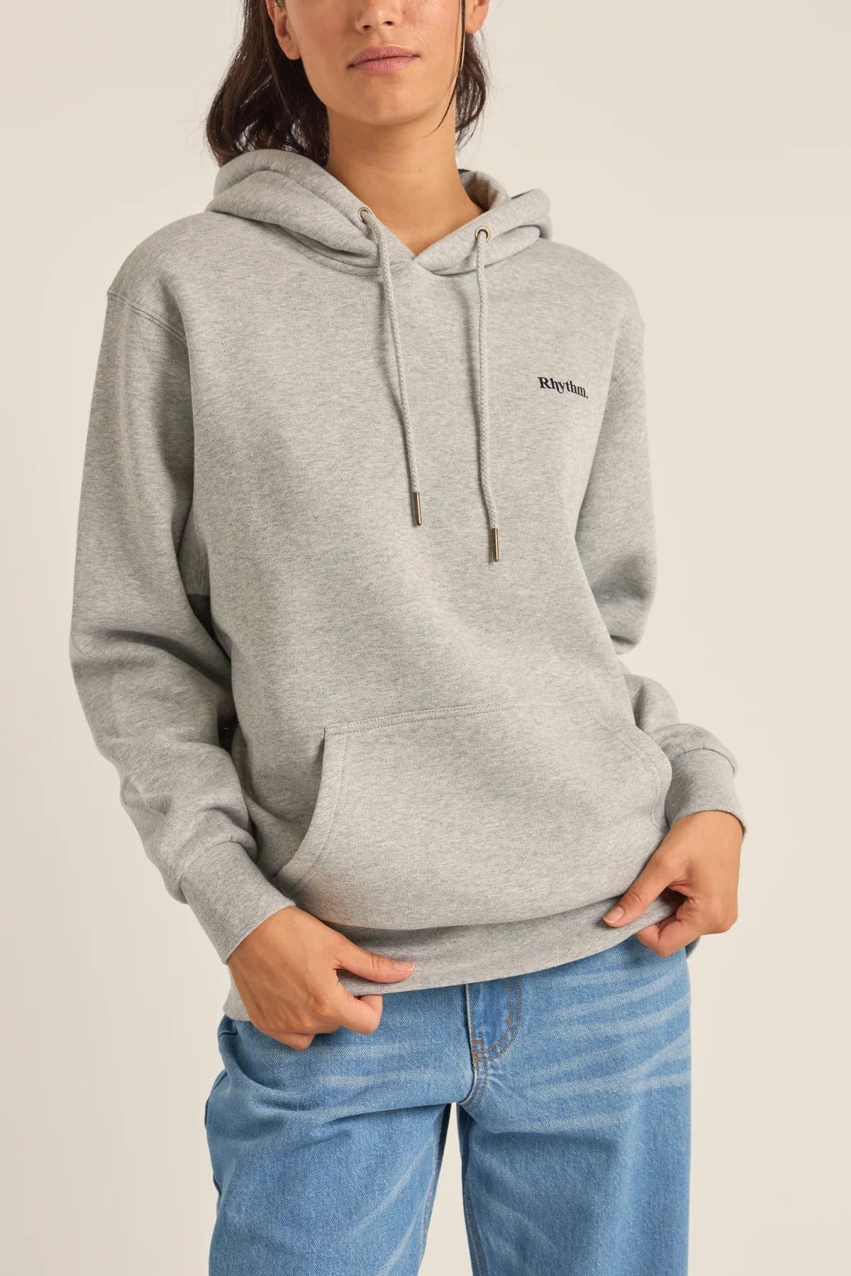Rhythm Logo Boyfriend Fleece Hood Grey Heather