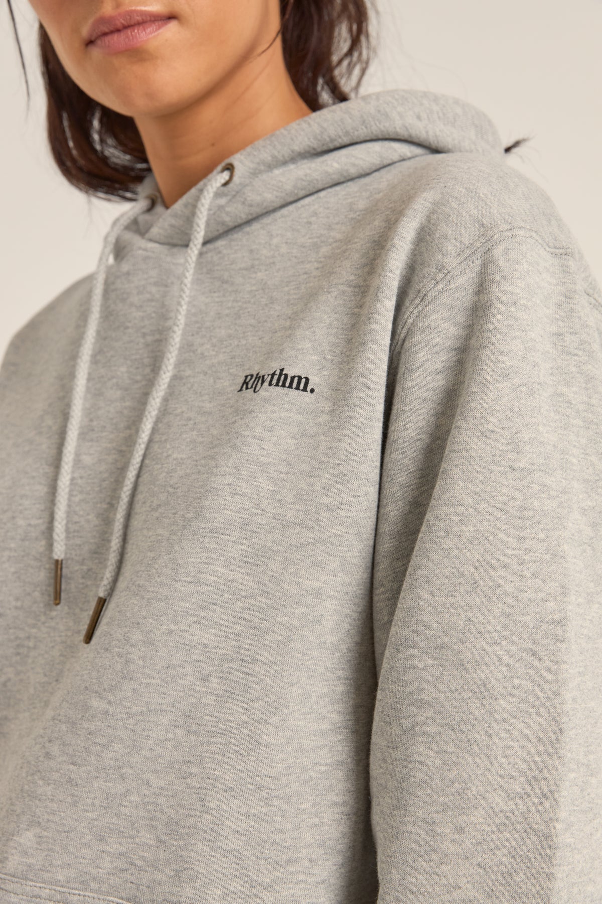 Rhythm Logo Boyfriend Fleece Hood Grey Heather
