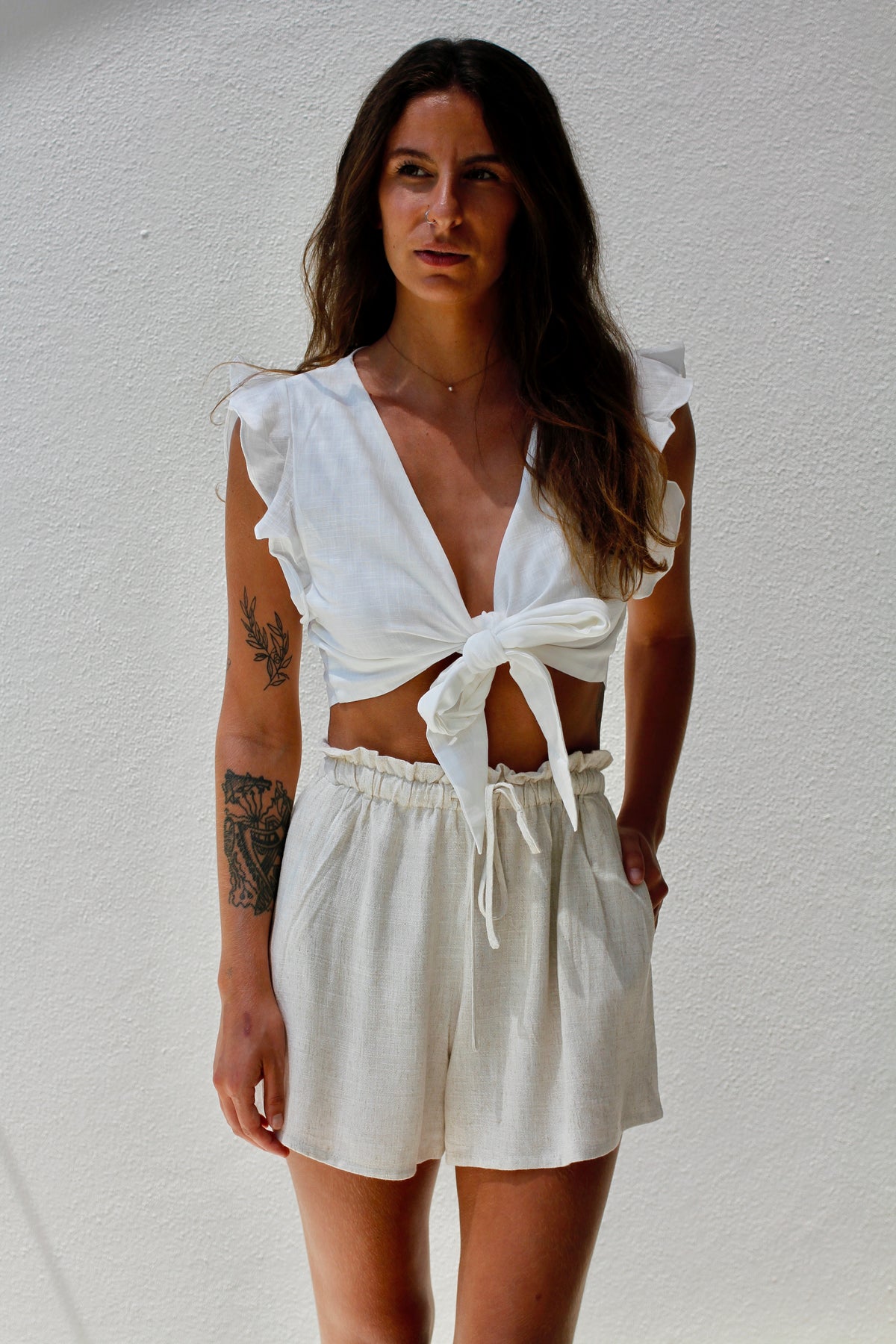 Goddess Moment Tie Top White