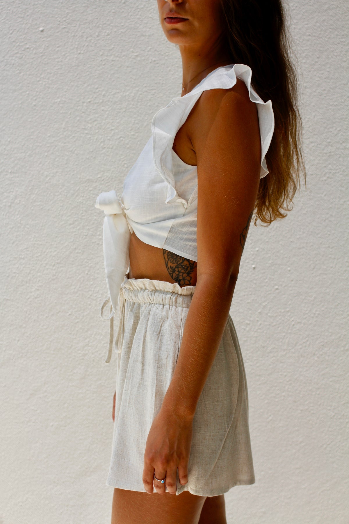 Goddess Moment Tie Top White