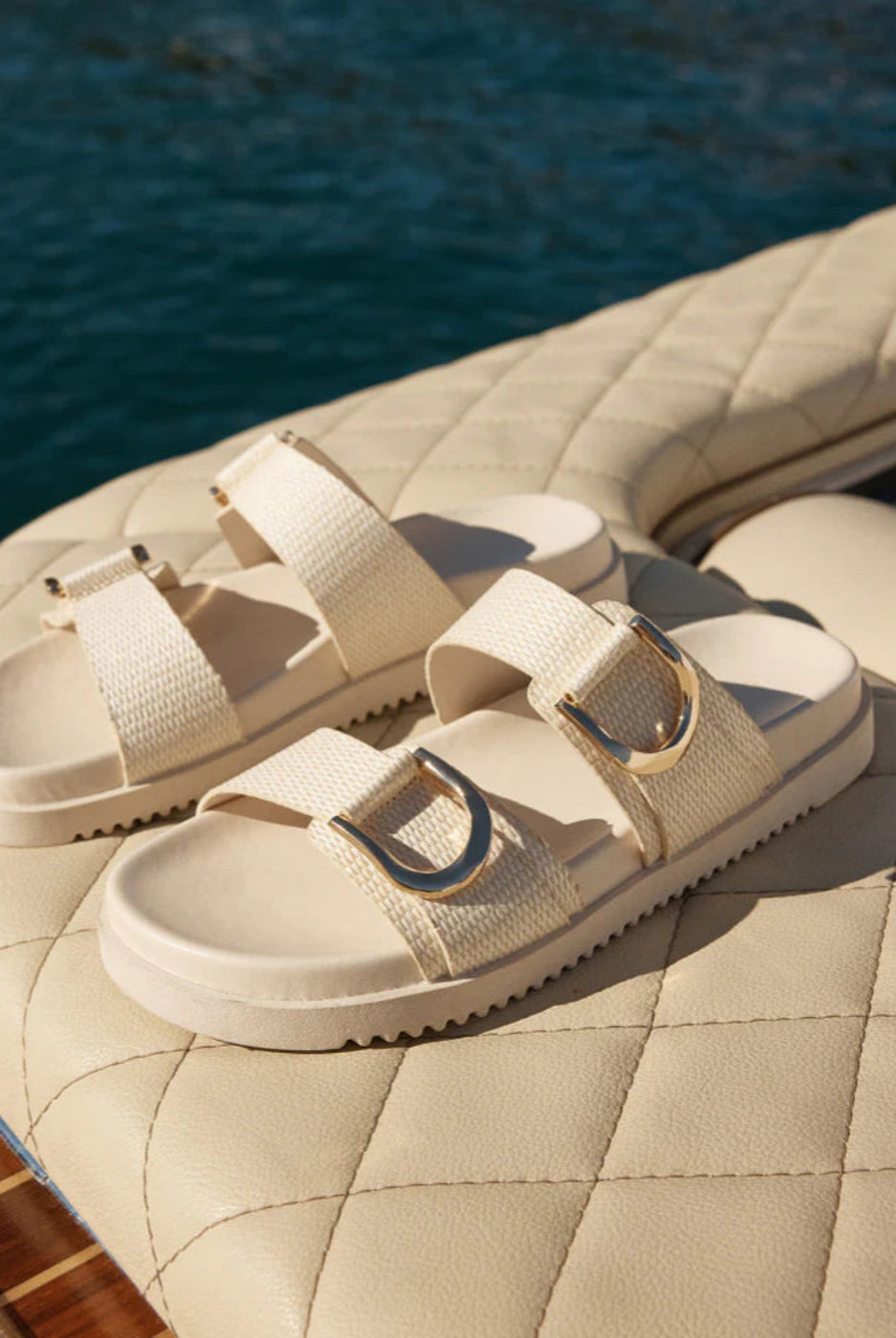 Billini Areli Slide Cream Raffia