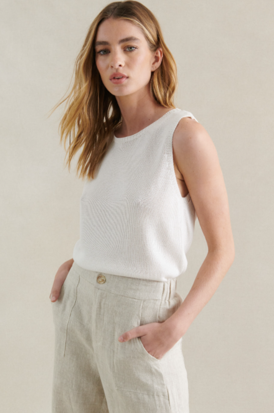 Little Lies Spring Tank White