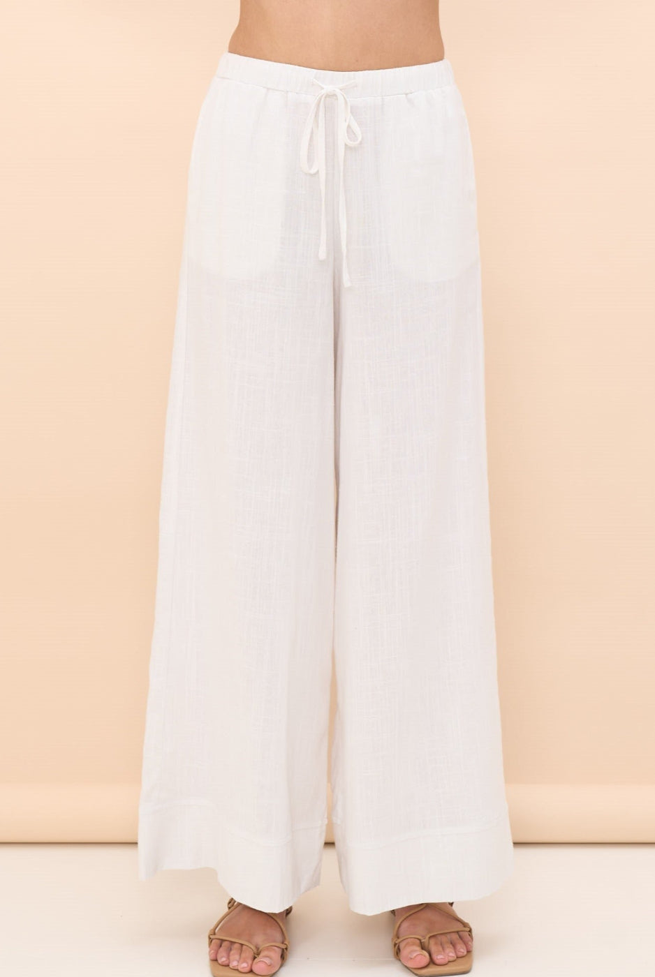Wits the Label Linen Pants White