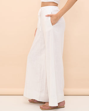 Wits the Label Linen Pants White