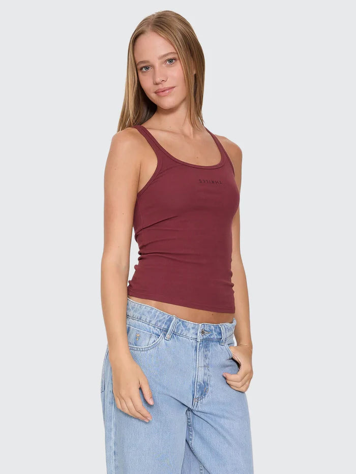 Thrills Minimal Thrills Scoop Tank New Maroon