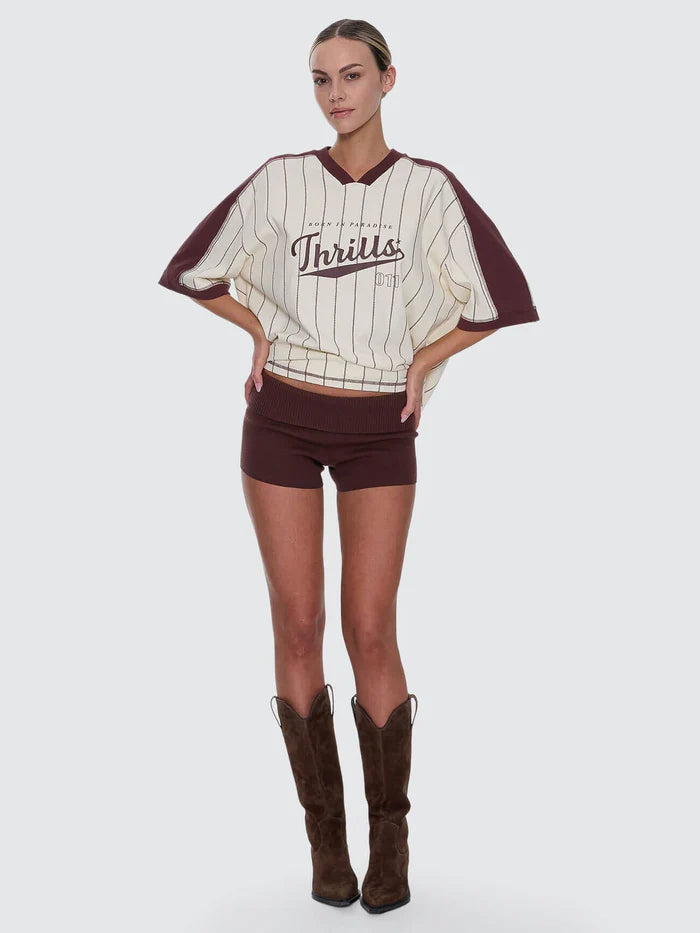 Thrills Mackenzie Knit Booty Short Bitter Chocolate