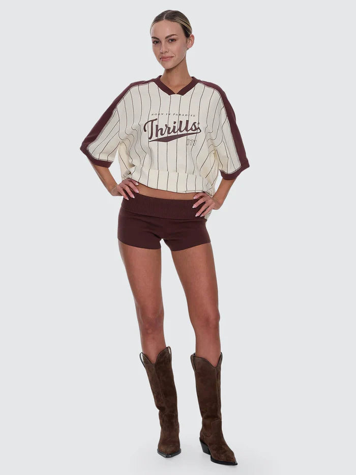 Thrills Mackenzie Knit Booty Short Bitter Chocolate