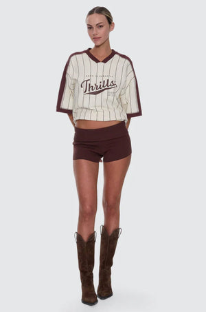 Thrills Mackenzie Knit Booty Short Bitter Chocolate