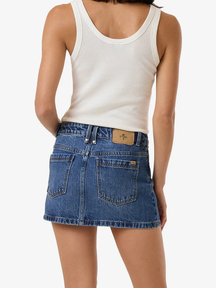 Thrills Denim Mini Skirt Low