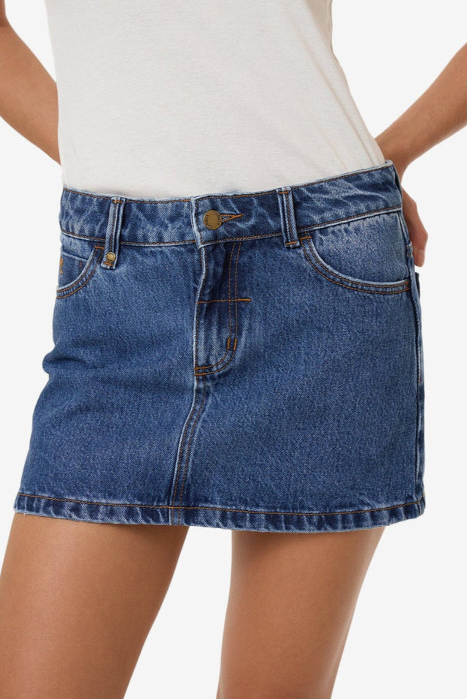 Thrills Denim Mini Skirt Low