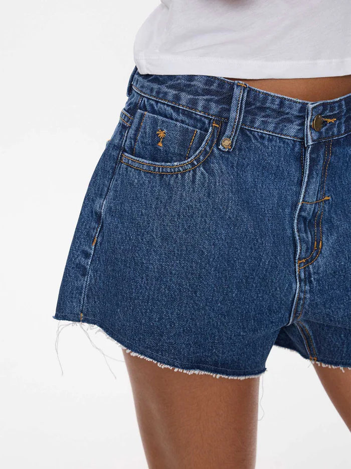 Thrills Lola Low Rise Baggy Short Deep Vintage Blue